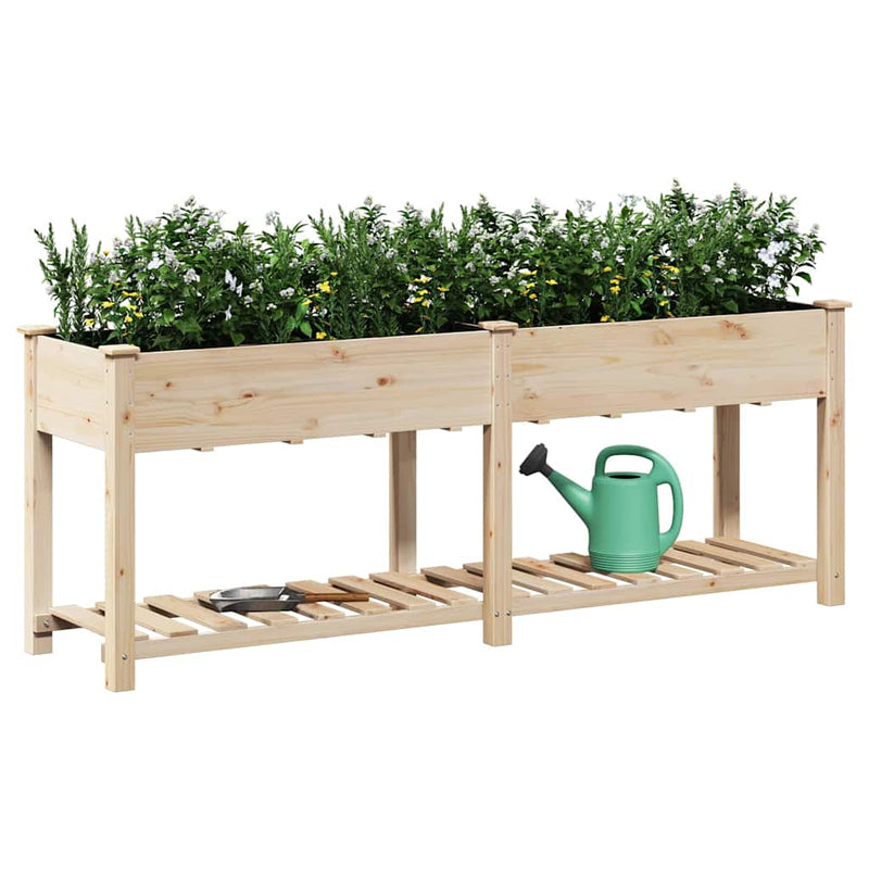 Load image into Gallery viewer, Vidaxl tuin bloempot beige 203 x 53 x 76,5 cm massief vurenhout