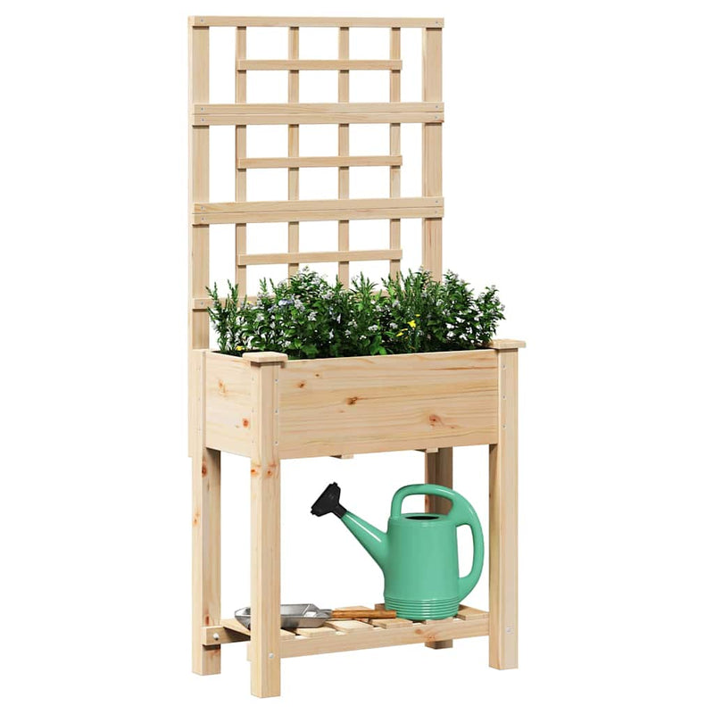 Load image into Gallery viewer, Vidaxl tuin bloempot beige 71 x 38 x 152 cm massief vurenhout