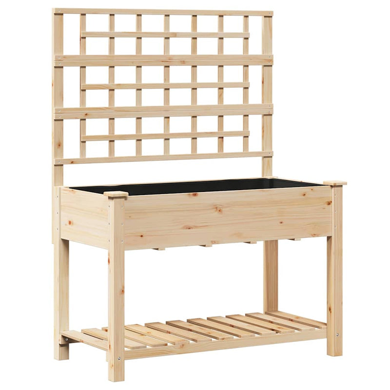 Load image into Gallery viewer, Vidaxl tuin bloempot beige 115 x 60,5 x 153 cm massief vurenhout