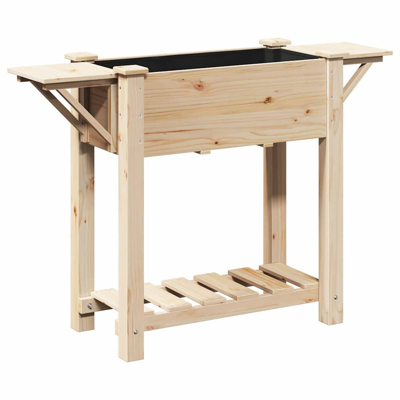 Load image into Gallery viewer, Vidaxl tuin bloempot beige 111 x 37 x 76,5 cm massief vurenhout