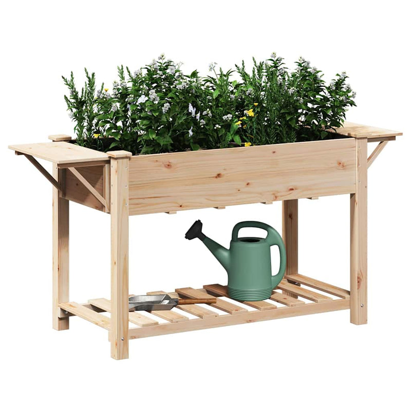 Load image into Gallery viewer, Vidaxl tuin bloempot beige 155 x 59 x 76,5 cm massief vurenhout