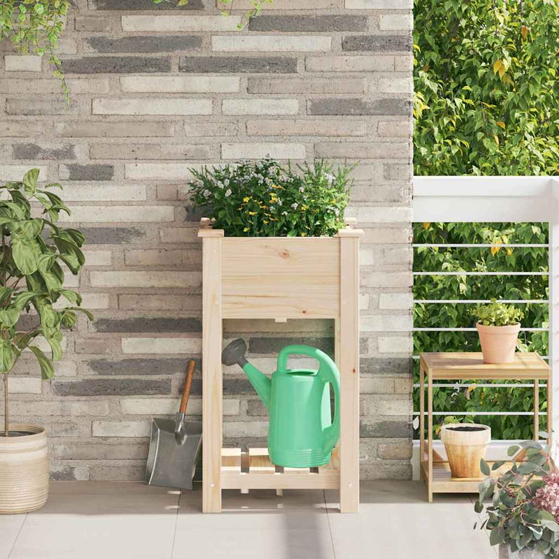 Load image into Gallery viewer, Vidaxl tuin bloempot beige 45 x 45 x 76,5 cm massief vurenhout