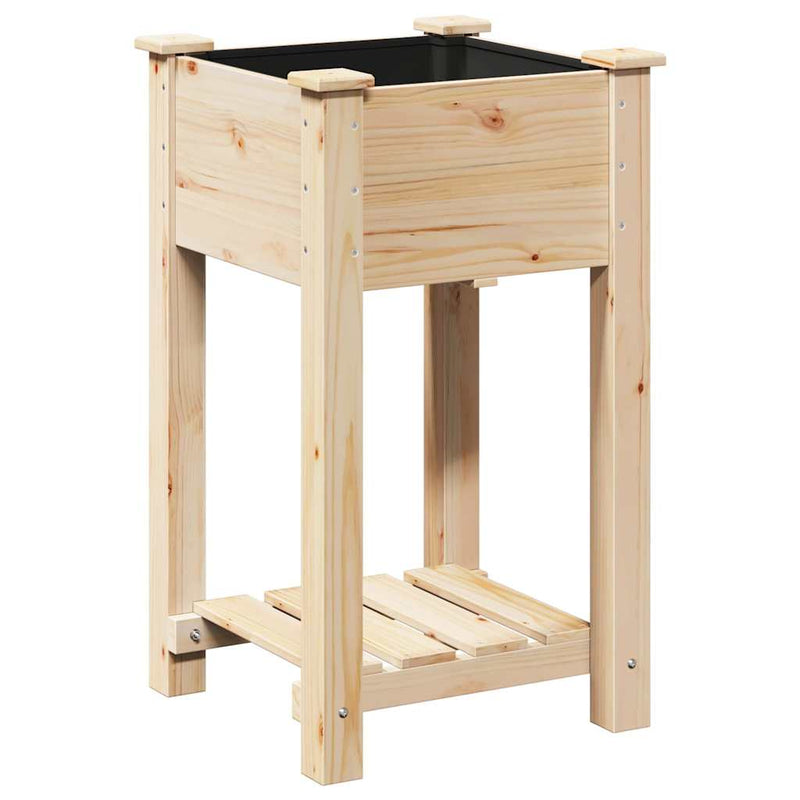 Load image into Gallery viewer, Vidaxl tuin bloempot beige 45 x 45 x 76,5 cm massief vurenhout