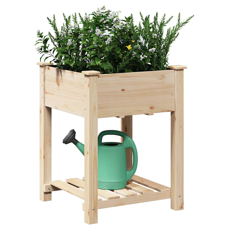 Load image into Gallery viewer, Vidaxl tuin bloempot beige 60,5 x 60 x 76,5 cm massief vurenhout