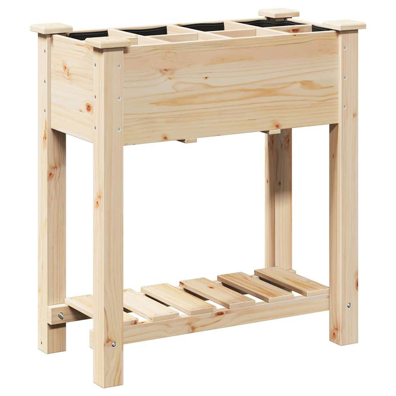 Load image into Gallery viewer, Vidaxl tuin bloempot beige 71 x 37 x 76,5 cm massief vurenhout