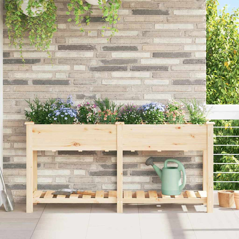 Load image into Gallery viewer, Vidaxl tuin bloempot beige 161,5 x 45 x 76,5 cm massief vurenhout
