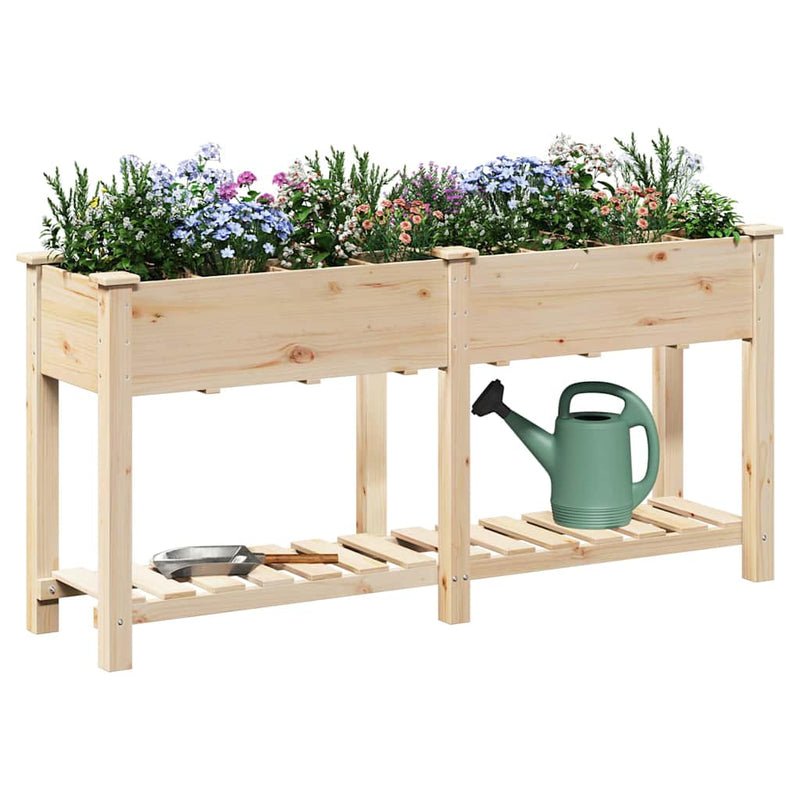 Load image into Gallery viewer, Vidaxl tuin bloempot beige 161,5 x 45 x 76,5 cm massief vurenhout