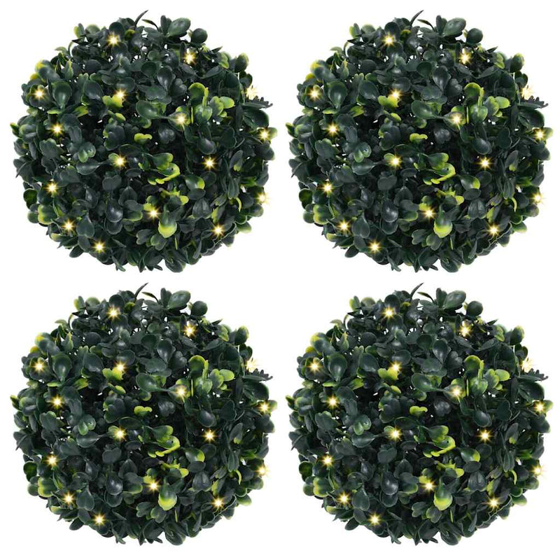 Load image into Gallery viewer, Vidaxl kunstbuxusballen met led-verlichting 4 st 12 cm groen