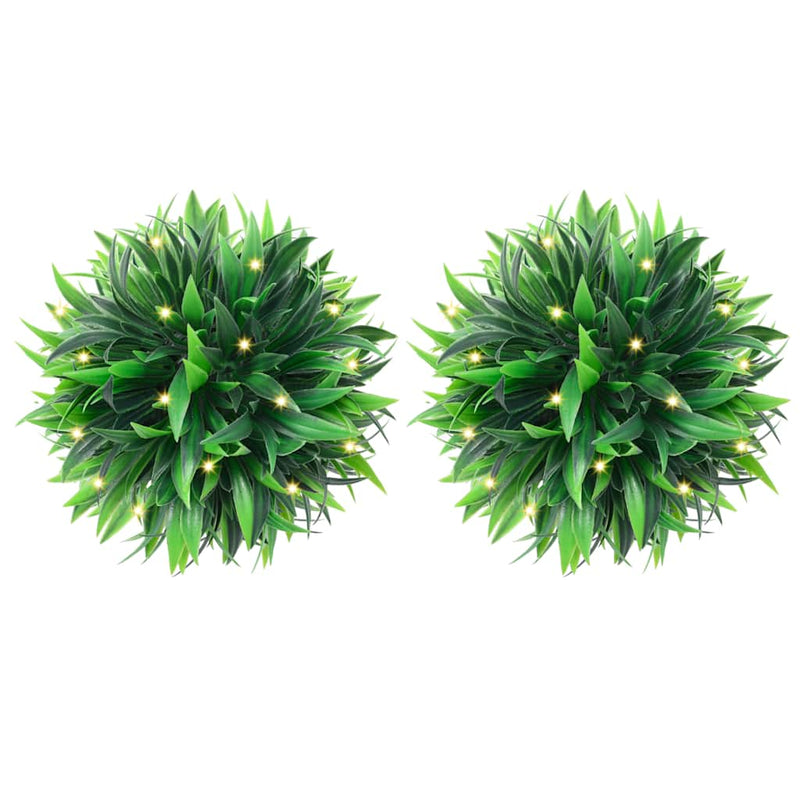 Load image into Gallery viewer, Vidaxl kunstbuxusballen met led-verlichting 2 st 20 cm groen