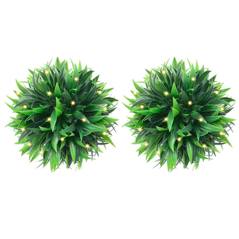 Load image into Gallery viewer, Vidaxl kunstbuxusballen met led-verlichting 2 st 30 cm groen