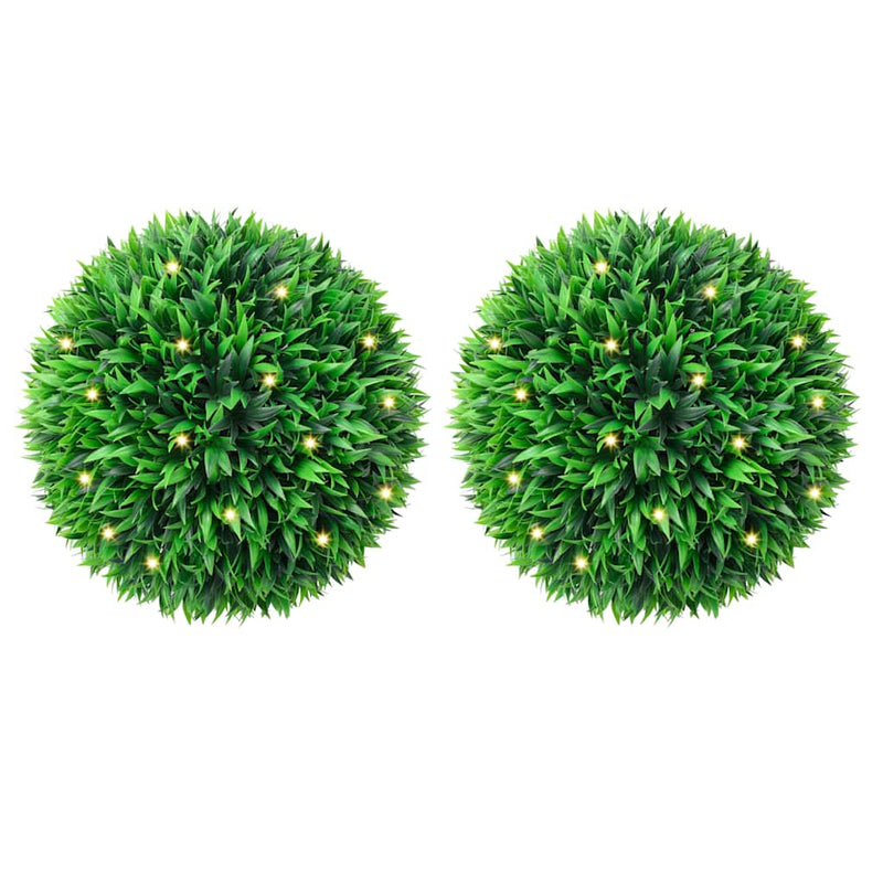Load image into Gallery viewer, Vidaxl kunstbuxusballen met led-verlichting 2 st 47 cm groen