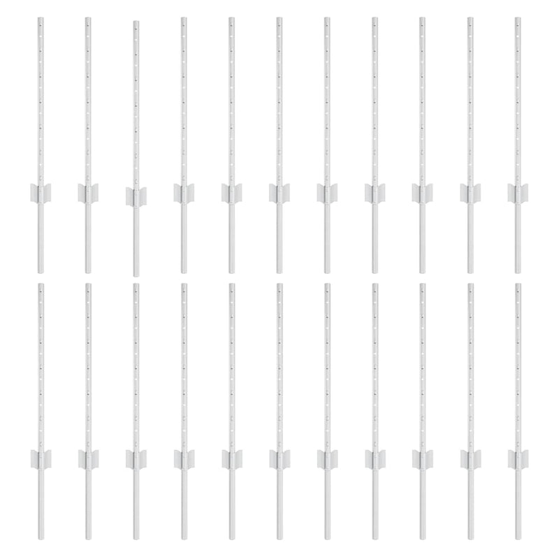 Load image into Gallery viewer, Vidaxl afrasteringspaal 22 pcs zilver 100 cm staal