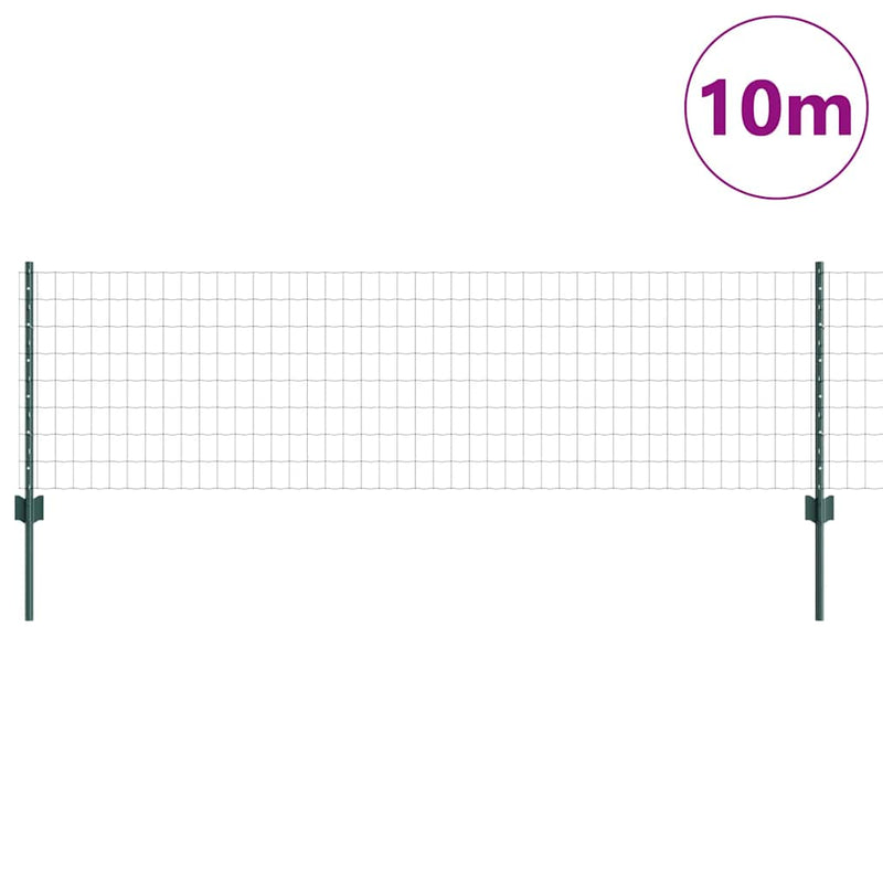 Load image into Gallery viewer, Vidaxl hek met paal groen 0,6 x 10 m staal en pvc