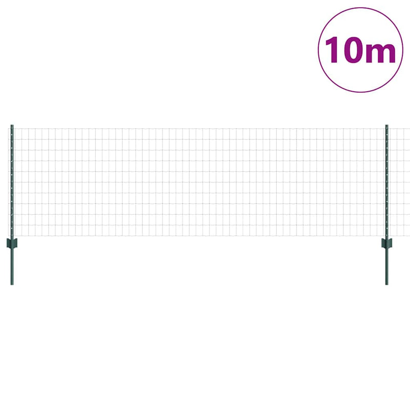Load image into Gallery viewer, Vidaxl hek met paal groen 0,8 x 10 m staal en pvc