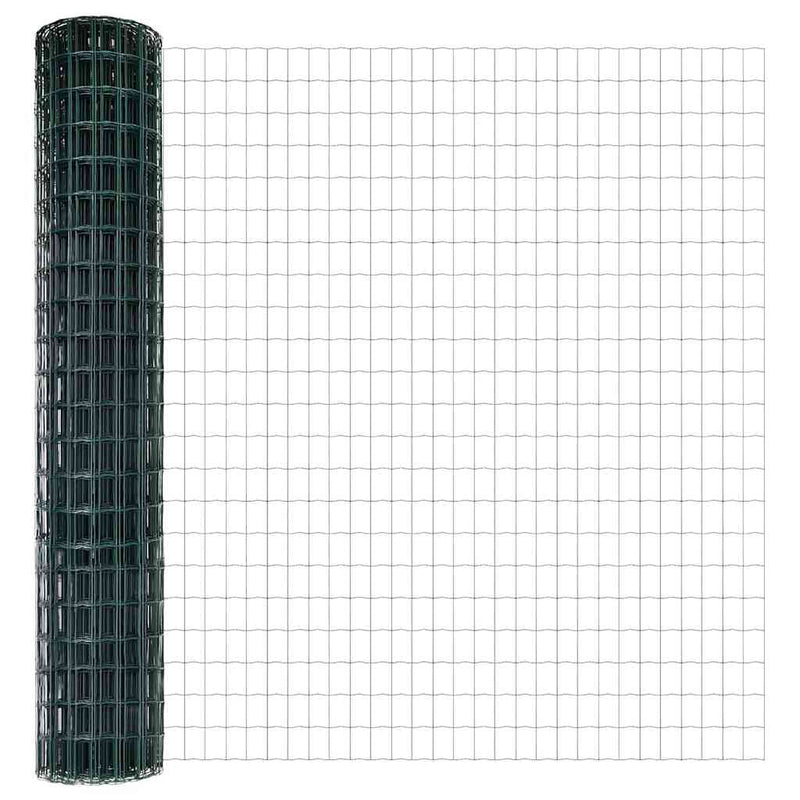 Load image into Gallery viewer, Vidaxl hek met paal groen 1,5 x 10 m staal en pvc
