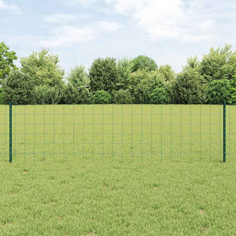 Load image into Gallery viewer, Vidaxl hek met paal groen 0,6 x 10 m staal en pvc