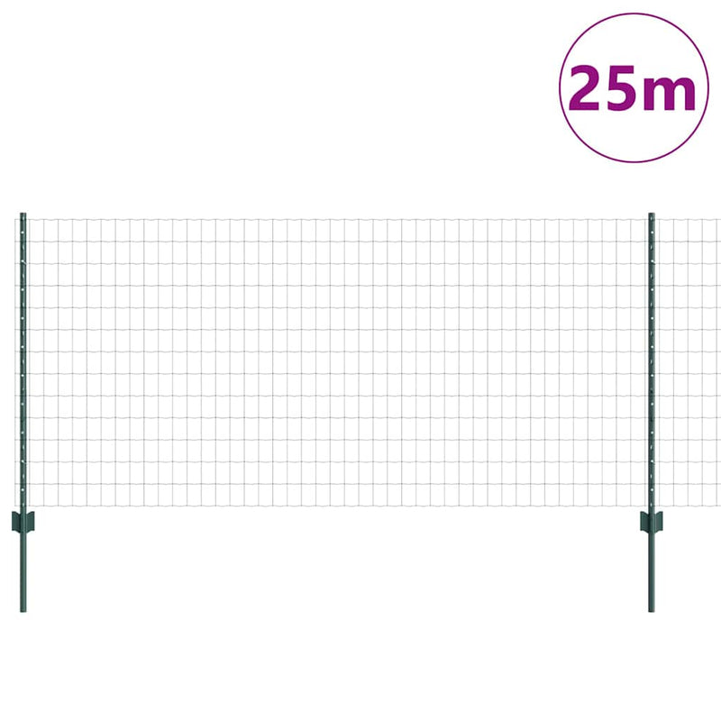 Load image into Gallery viewer, Vidaxl hek met paal groen 1 x 25 m staal en pvc