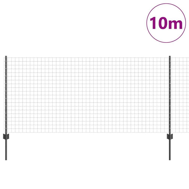 Load image into Gallery viewer, Vidaxl hek met paal grijs 1 x 10 m staal en pvc