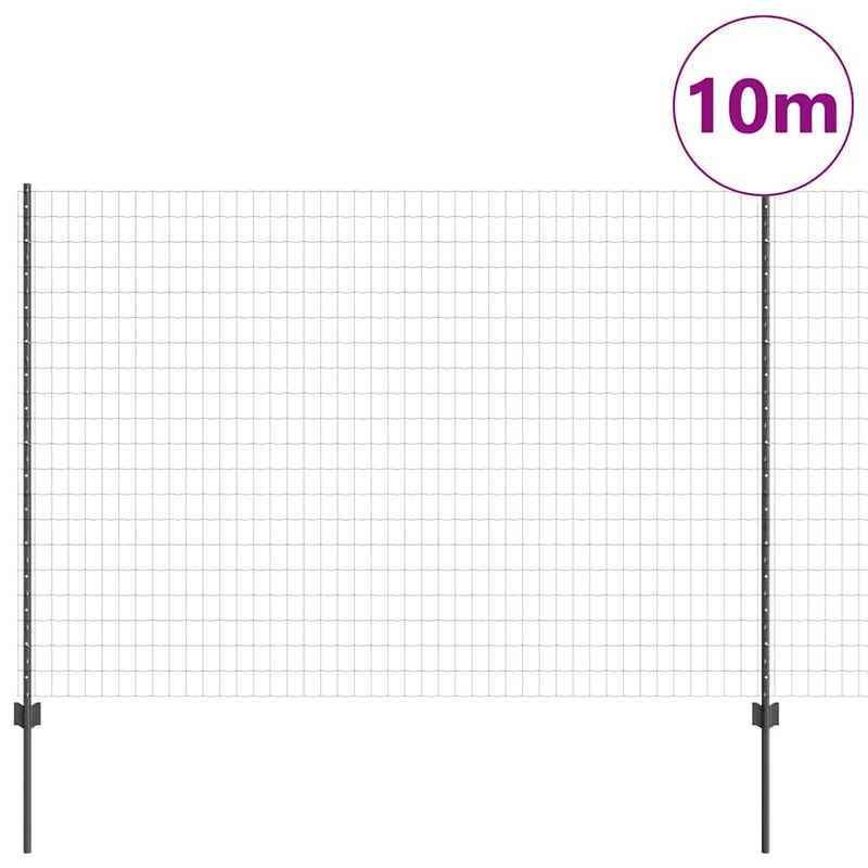 Load image into Gallery viewer, Vidaxl hek met paal grijs 1,6 x 10 m staal en pvc