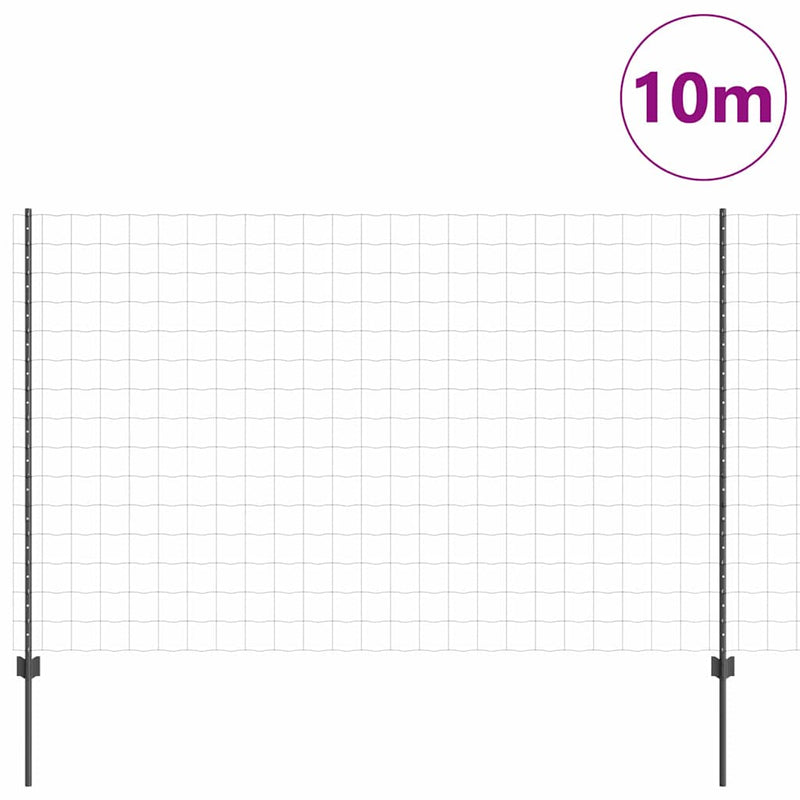 Load image into Gallery viewer, Vidaxl hek met paal grijs 1,6 x 10 m staal en pvc