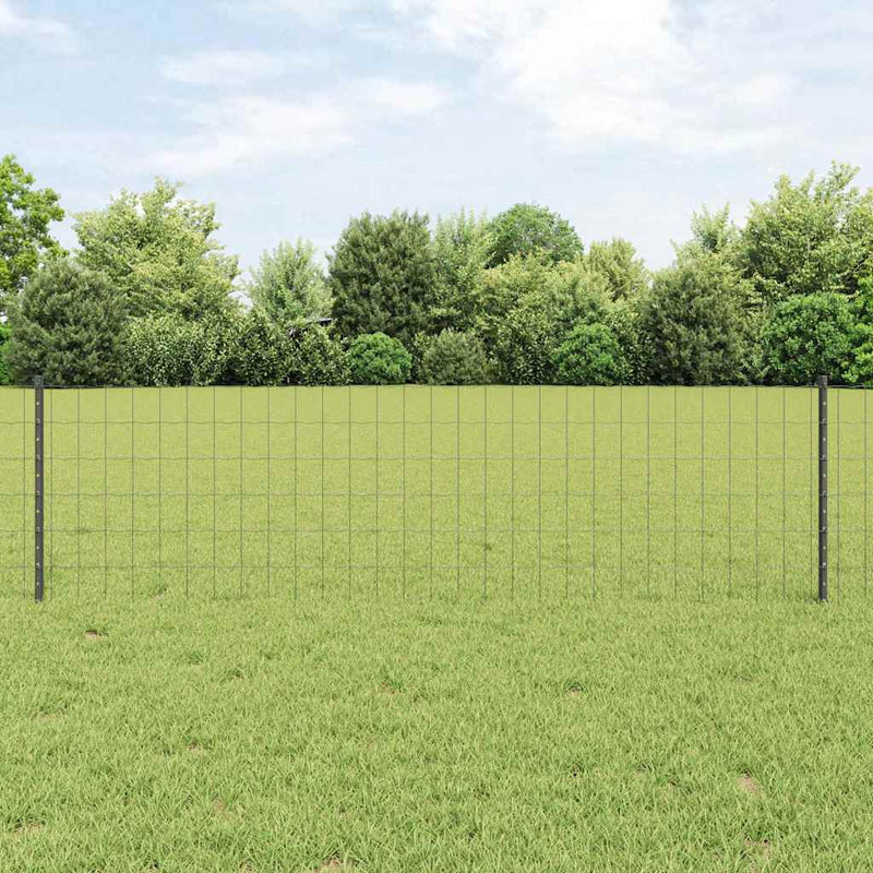 Load image into Gallery viewer, Vidaxl hek met paal grijs 0,6 x 25 m staal en pvc