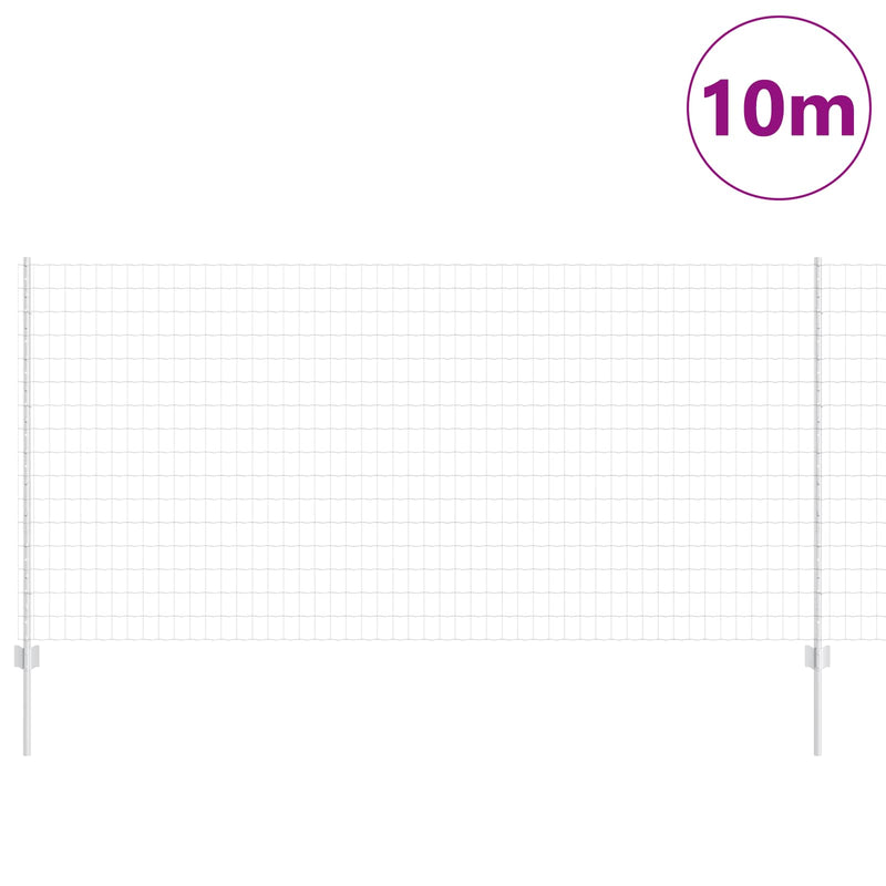 Load image into Gallery viewer, Vidaxl hek met paal zilver 1,2 x 10 m staal