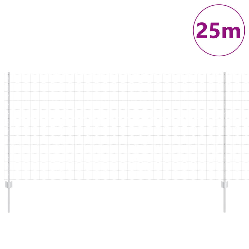 Load image into Gallery viewer, Vidaxl hek met paal zilver 1,2 x 25 m staal