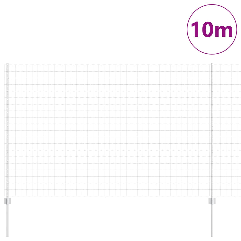 Load image into Gallery viewer, Vidaxl hek met paal zilver 1,5 x 10 m staal