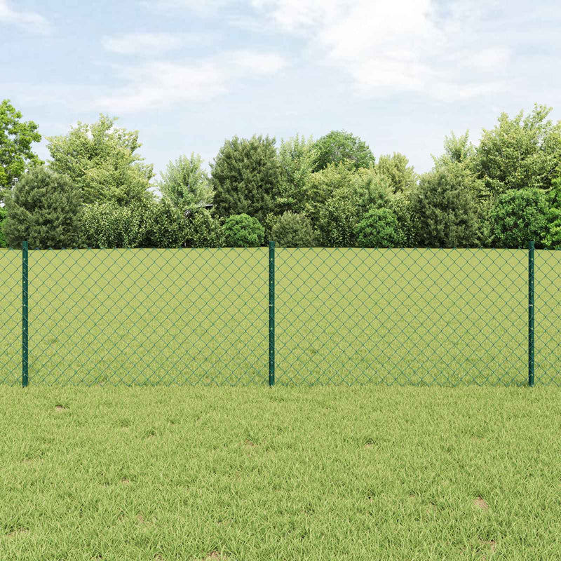 Load image into Gallery viewer, Vidaxl hek met paal groen 0,6 x 10 m staal en pvc