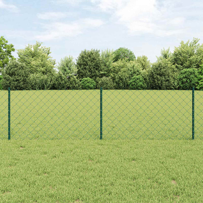 Load image into Gallery viewer, Vidaxl hek met paal groen 0,6 x 10 m staal en pvc