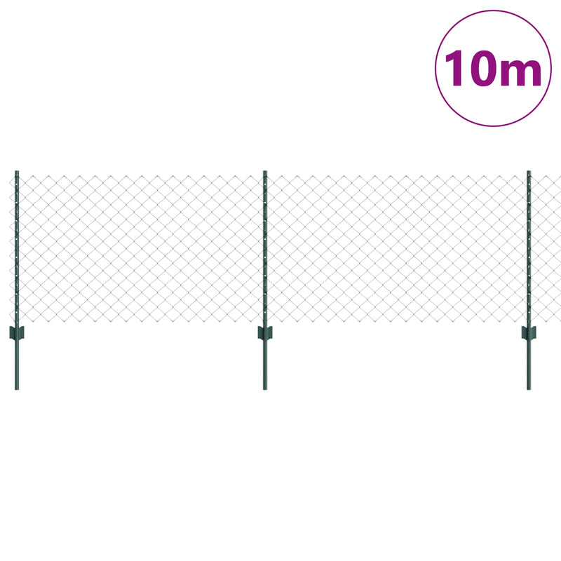 Load image into Gallery viewer, Vidaxl hek met paal groen 0,8 x 10 m staal en pvc