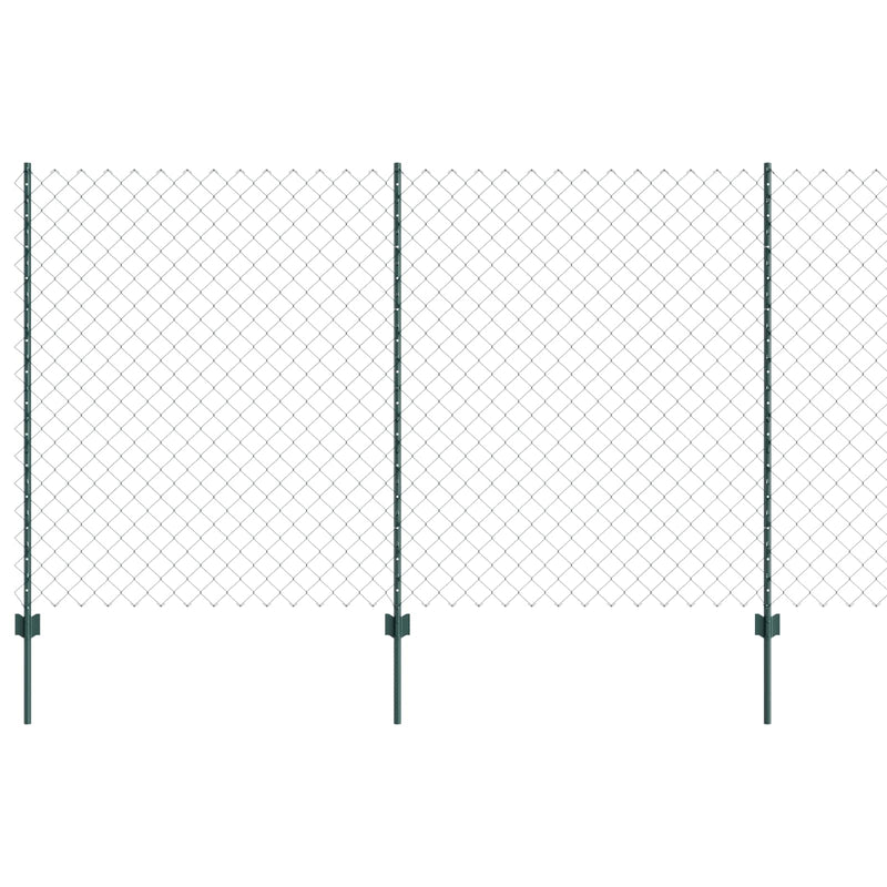Load image into Gallery viewer, Vidaxl hek met paal groen 1,4 x 10 m staal en pvc