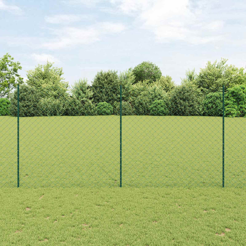 Load image into Gallery viewer, Vidaxl hek met paal groen 1,5 x 10 m staal en pvc