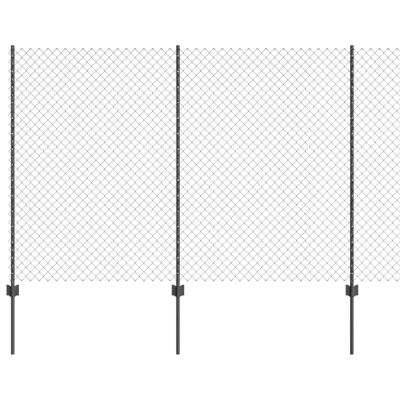 Load image into Gallery viewer, Vidaxl hek met paal grijs 1,5 x 10 m staal en pvc