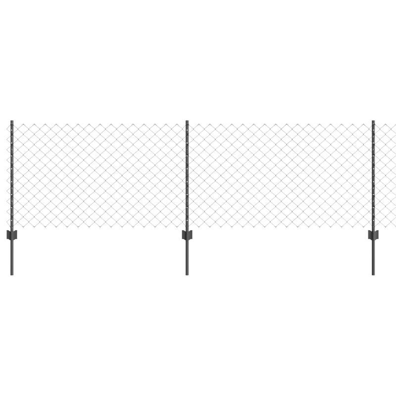 Load image into Gallery viewer, Vidaxl hek met paal grijs 0,8 x 10 m staal en pvc