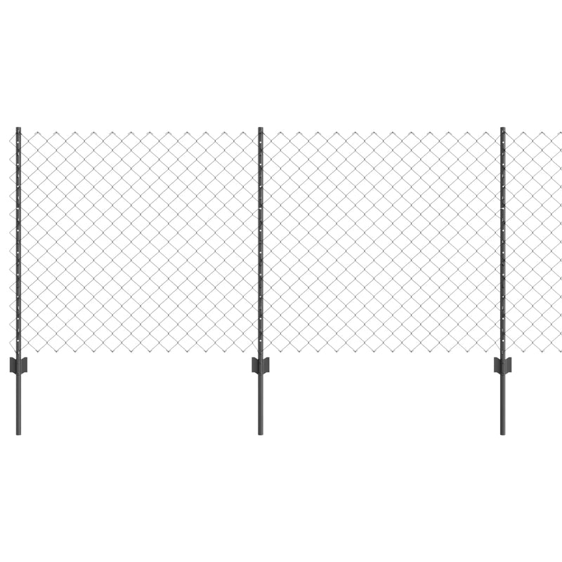 Load image into Gallery viewer, Vidaxl hek met paal grijs 1 x 10 m staal en pvc