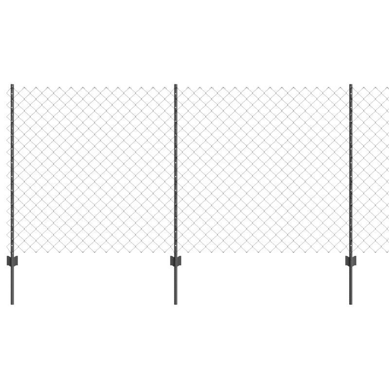 Load image into Gallery viewer, Vidaxl hek met paal grijs 1,2 x 10 m staal en pvc