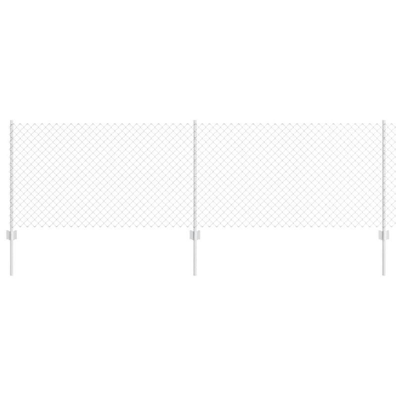 Load image into Gallery viewer, Vidaxl hek met paal zilver 0,8 x 10 m staal