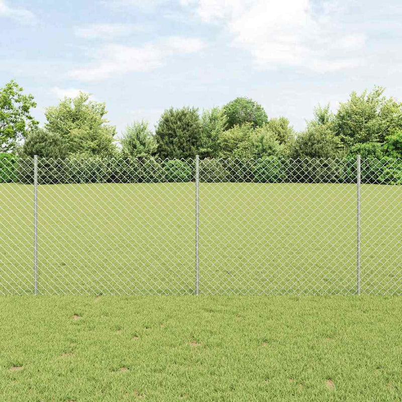Load image into Gallery viewer, Vidaxl hek met paal zilver 1 x 10 m staal