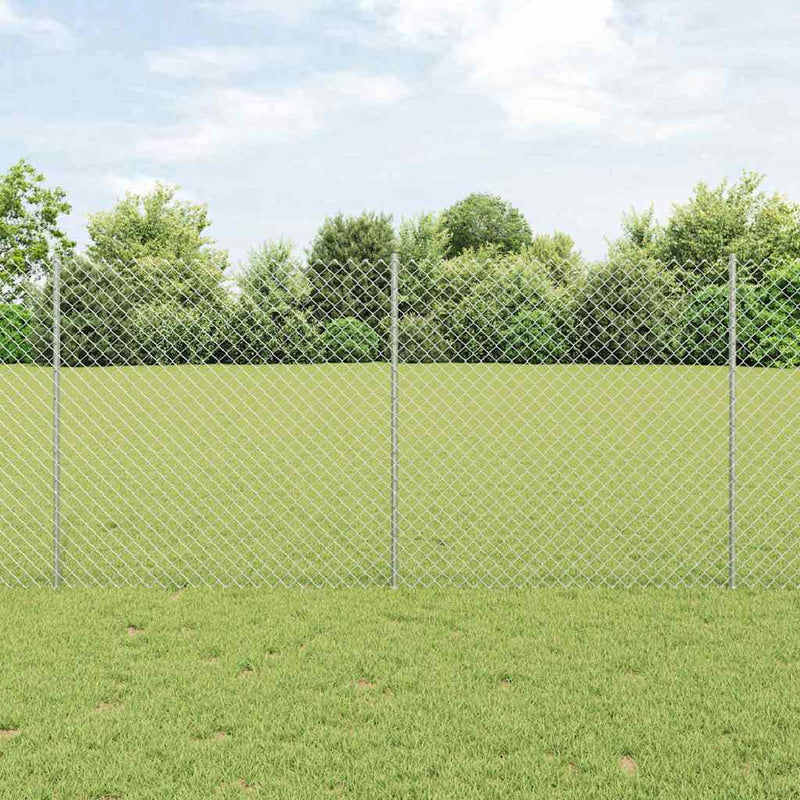 Load image into Gallery viewer, Vidaxl hek met paal zilver 1,2 x 10 m staal