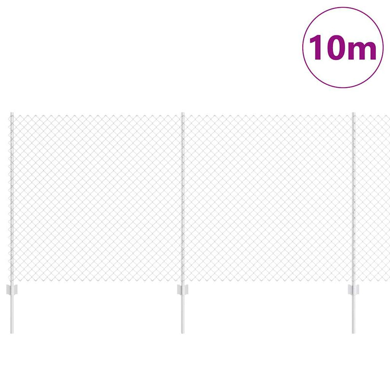 Load image into Gallery viewer, Vidaxl hek met paal zilver 1,2 x 10 m staal