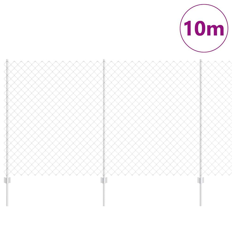 Load image into Gallery viewer, Vidaxl hek met paal zilver 1,4 x 10 m staal