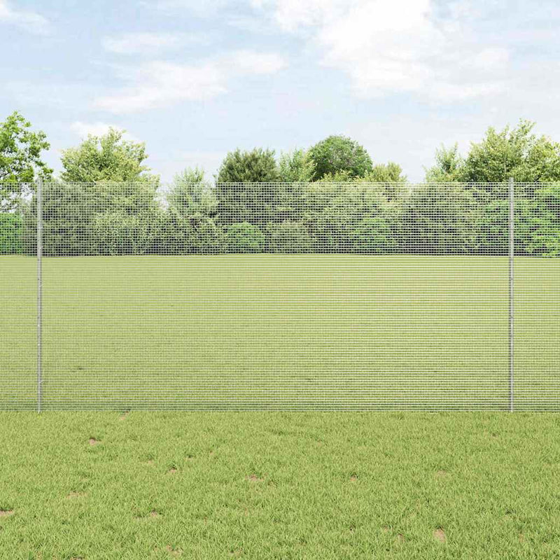 Load image into Gallery viewer, Vidaxl hek met paal zilver 1,2 x 10 m staal