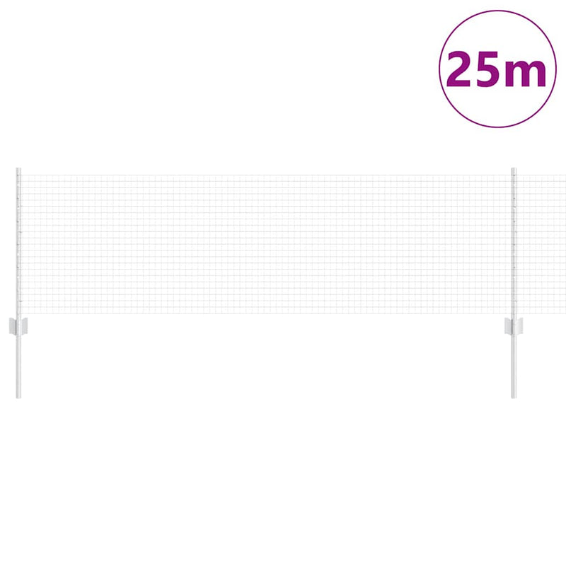 Load image into Gallery viewer, Vidaxl hek met paal zilver 0,6 x 25 m staal