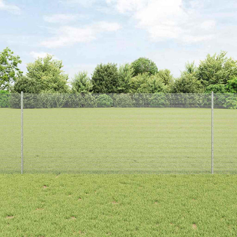 Load image into Gallery viewer, Vidaxl hek met paal zilver 1 x 25 m staal
