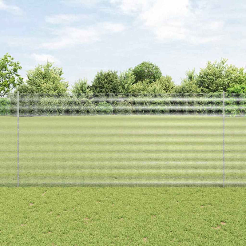 Load image into Gallery viewer, Vidaxl hek met paal zilver 1,4 x 25 m staal