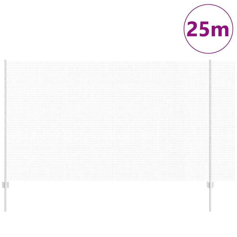 Load image into Gallery viewer, Vidaxl hek met paal zilver 1,4 x 25 m staal