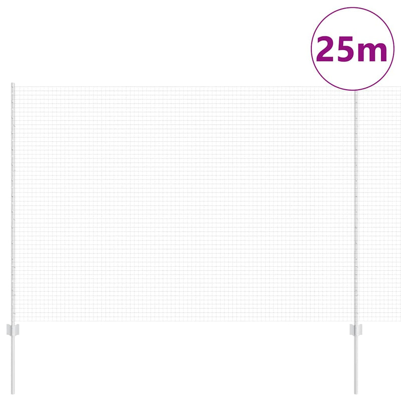 Load image into Gallery viewer, Vidaxl hek met paal zilver 1,5 x 25 m staal