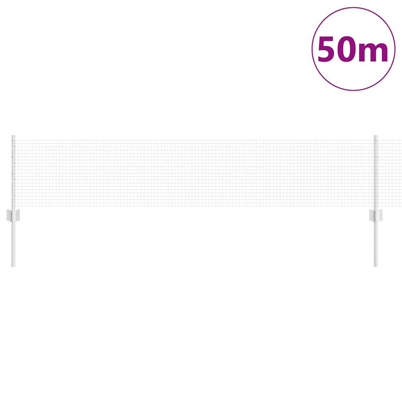 Load image into Gallery viewer, Vidaxl hek met paal zilver 0,4 x 50 m staal