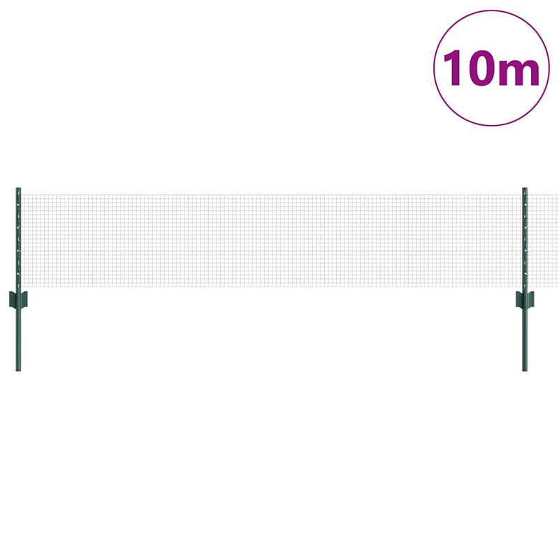 Load image into Gallery viewer, Vidaxl hek met paal groen 0,4 x 10 m staal en pvc